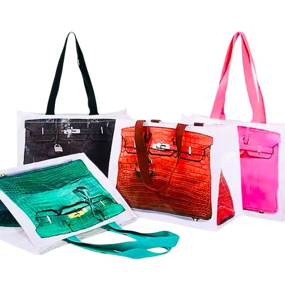 HERMES BIRKIN PRINT VINYL TOTE BAG - Picture 6 of 8